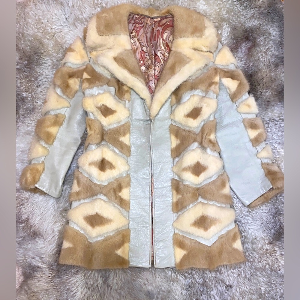 Vintage 1960s/1970s Mink and Leather Fur Coat.